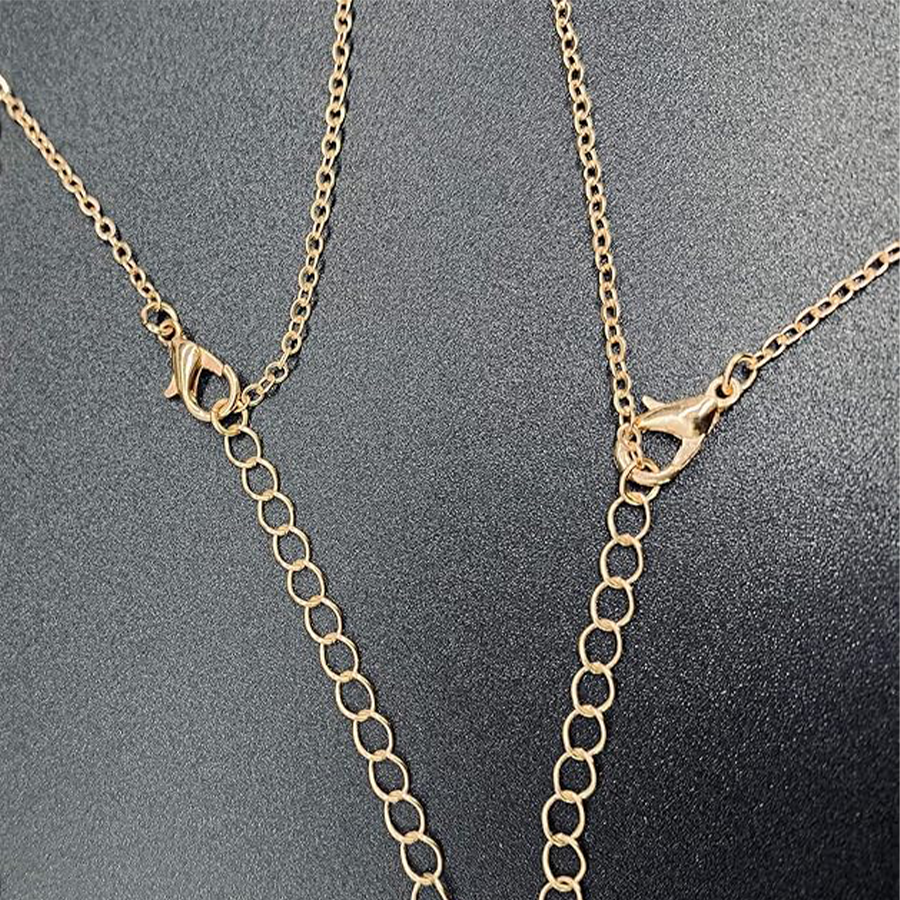 8Pcs Sexy Body Chain Belly Waist Chain Necklace Summer Beach Bikini Bra Body Jewelry for Women Gold Tone