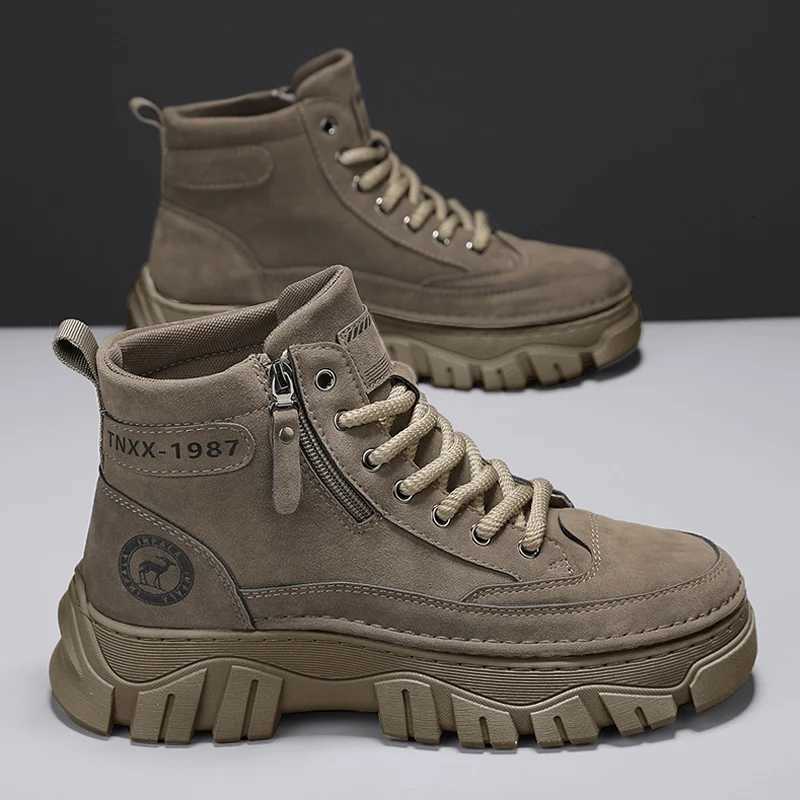 100% Cotton Mens Shoes Casual Winter Boots Leather Cowboy Chelsea Tactical Combat Outdoor Hiking Ankle Sneakers Designer Luxury Tennis W250811