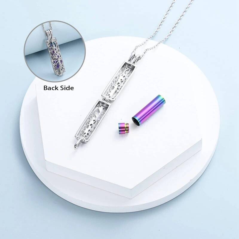 1PC Cremation Jewelry Cylinder Urn Necklace For Women Men Keepsake Memorial Human Pet Ashes Holder Jewelry for Women