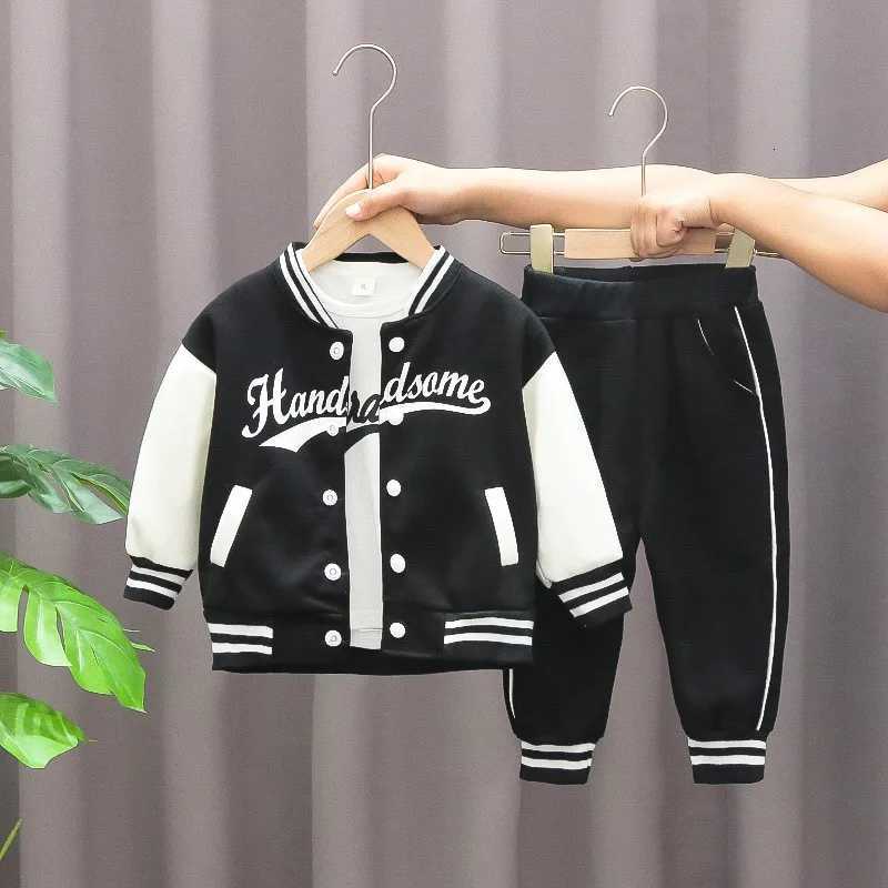 3-piece Set Baseball Coat+T-Shirt+Pants for Kids Boys Girls Spring Autumn Letter Print Sweatshirts Fashion Sports Casual Outfits Clothes Z250811