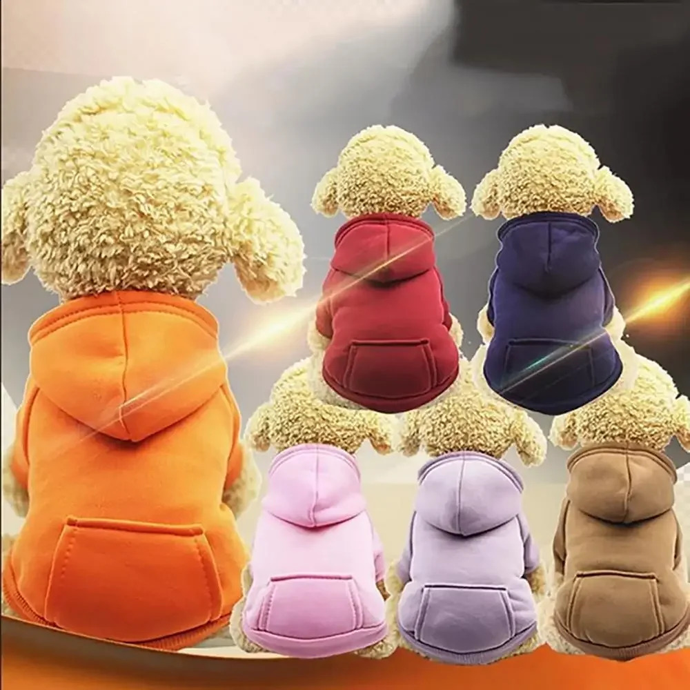 Puppy Pet Hooded Sweatshirt Autumn Winter Two-legged Pocket Cat Dog Clothes 250806
