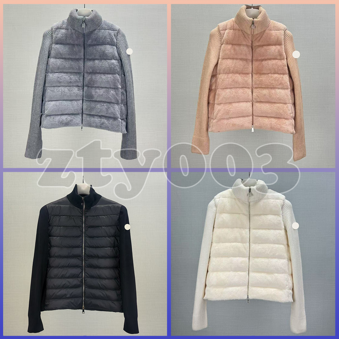 Designer women's down jacket, autumn knitted long-sleeved warm coat, close-fitting coat, windproof streetwear, women's wool casual coat size S-L