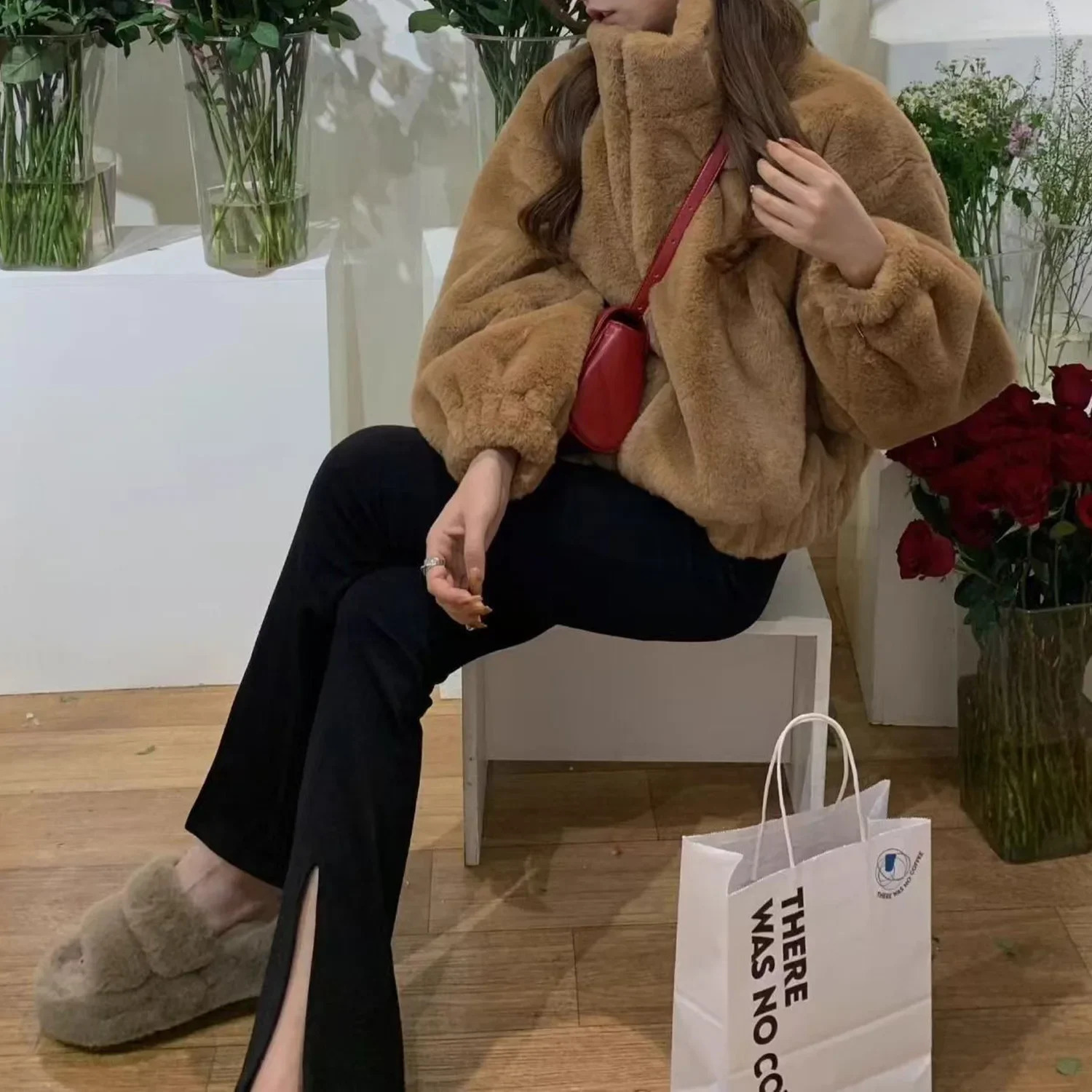 Lamb Fur Jacket Women Plush Loose Thickened Autumn Winter Short Coat Stand Collar Warm Cotton Clothes Korean Style Outerwear 250804