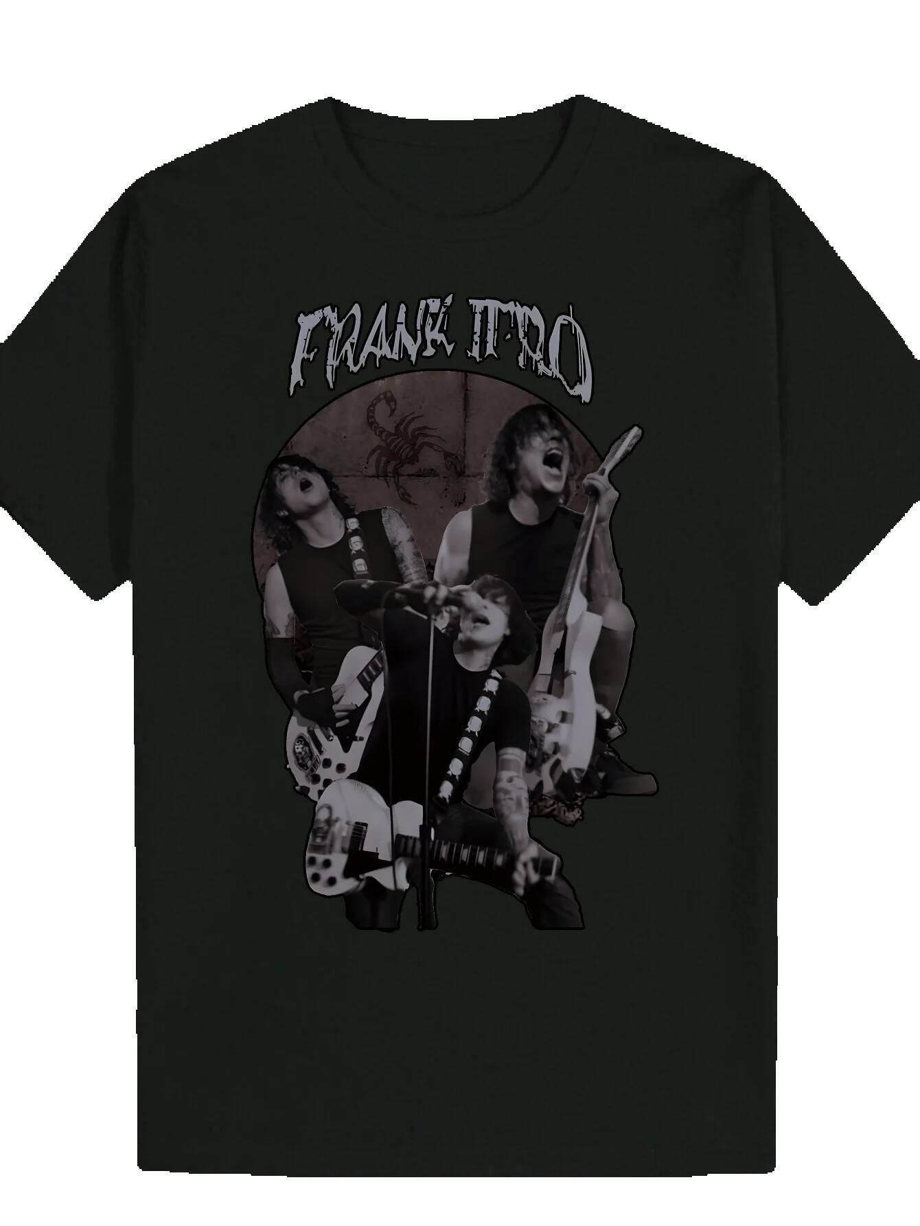 Men's Music Graphic Black Style Electric Guitar Player T-Shirt Lightweight Breathable Polyester Shirt, Suitable for Concerts, Casual Wear - Machi