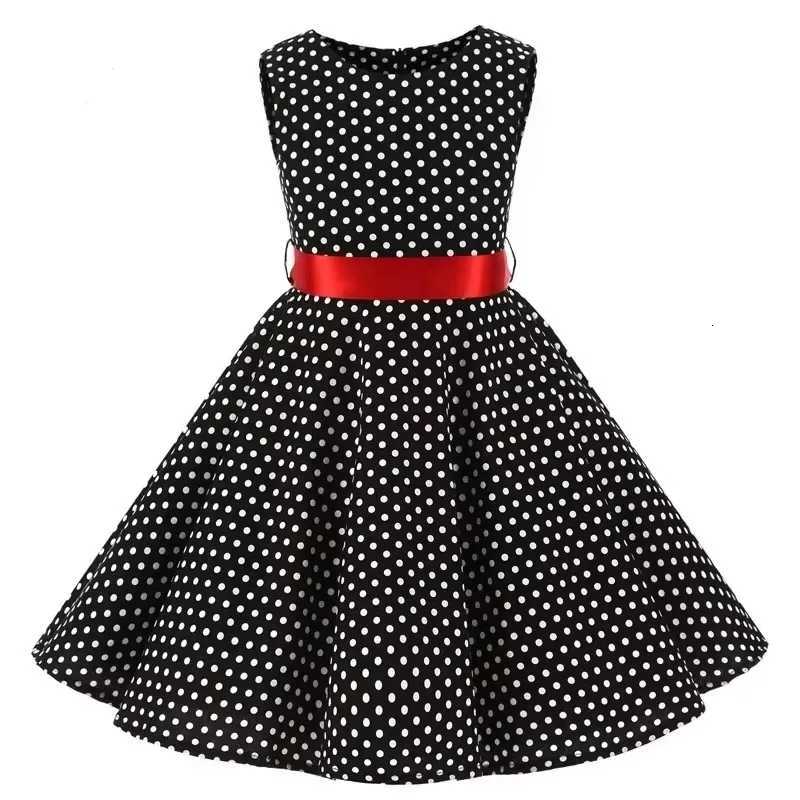 Polka Dot Vintage Kids Cotton Dress Flower Floral Midi Summer Dress Baby Girl W250811