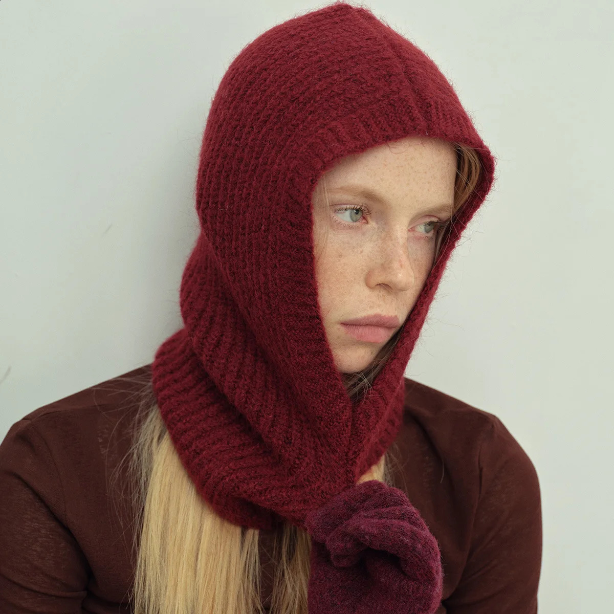 Cashmere Balaclava Hats with Alpaca Wool Beanie for Womens Autumn and Winter 250808