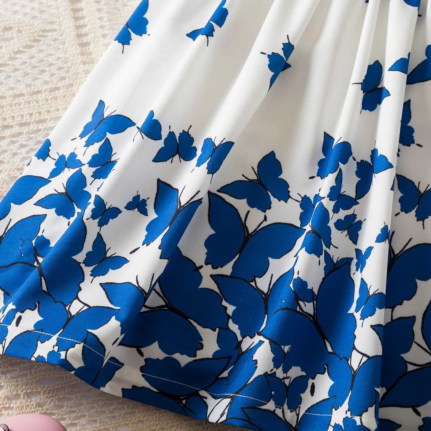 Butterfly Dress for Girls Summer Clothes Rose Flower Printing Kids Casual Ruffles Dress 2 to 8 Yrs Little Girls Dresses W250811