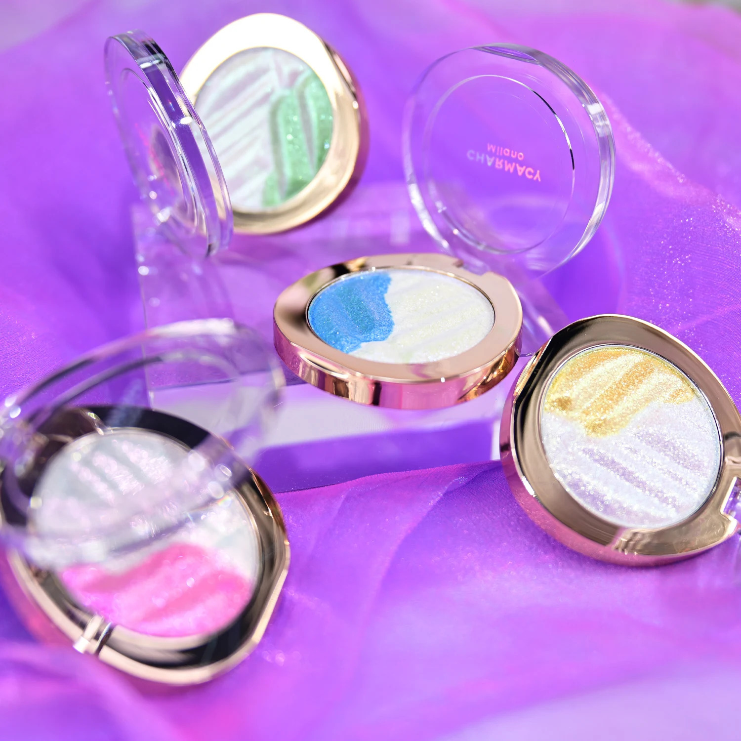 CHARMACY Duochrome Pigment Highlighter Glitter Long-lasting Multichrome Professional Highlighter Cosmetic Makeup for Women 250811