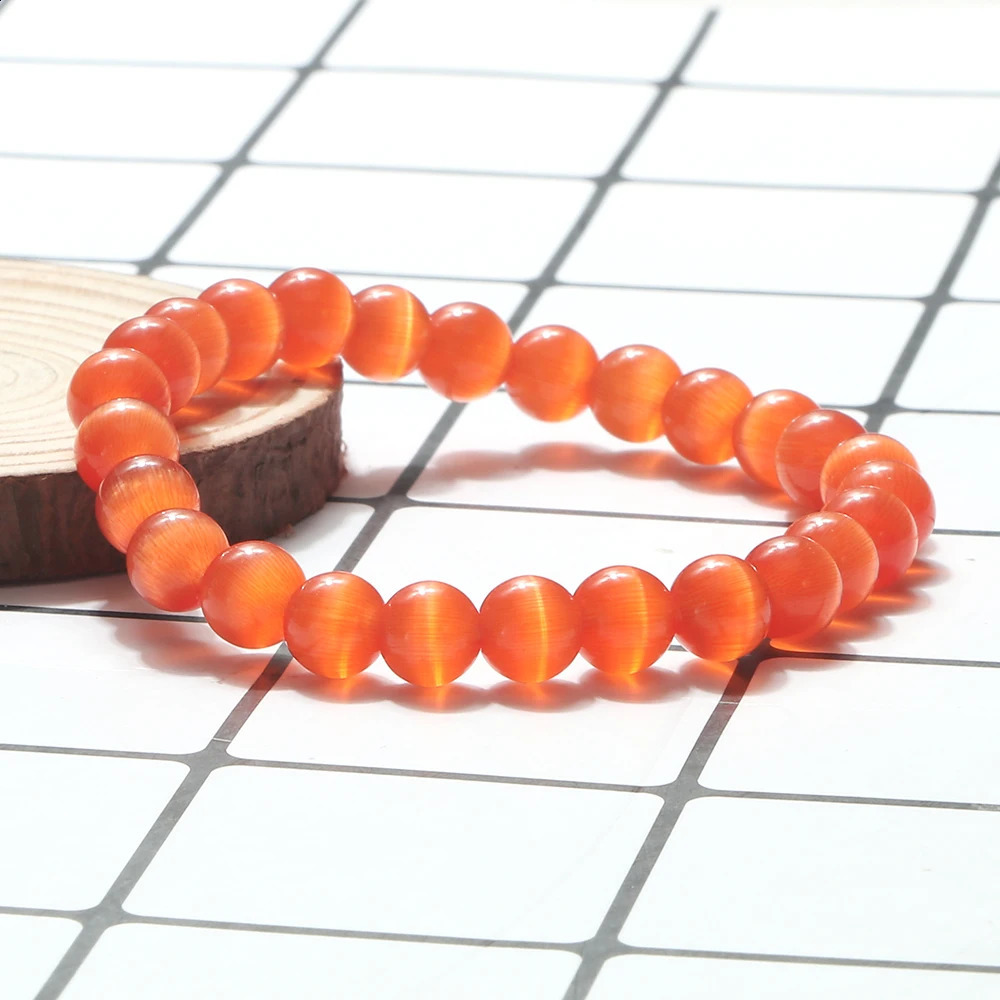 Women Cat Eye Beads Bracelet Colorful Natural Opal Stone Men Crystal Chakra Strand Stretch Bracelets Bangles Friend Gift Jewelry 250805