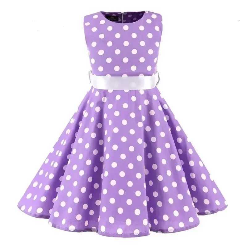 Polka Dot Vintage Kids Cotton Dress Flower Floral Midi Summer Dress Baby Girl W250811