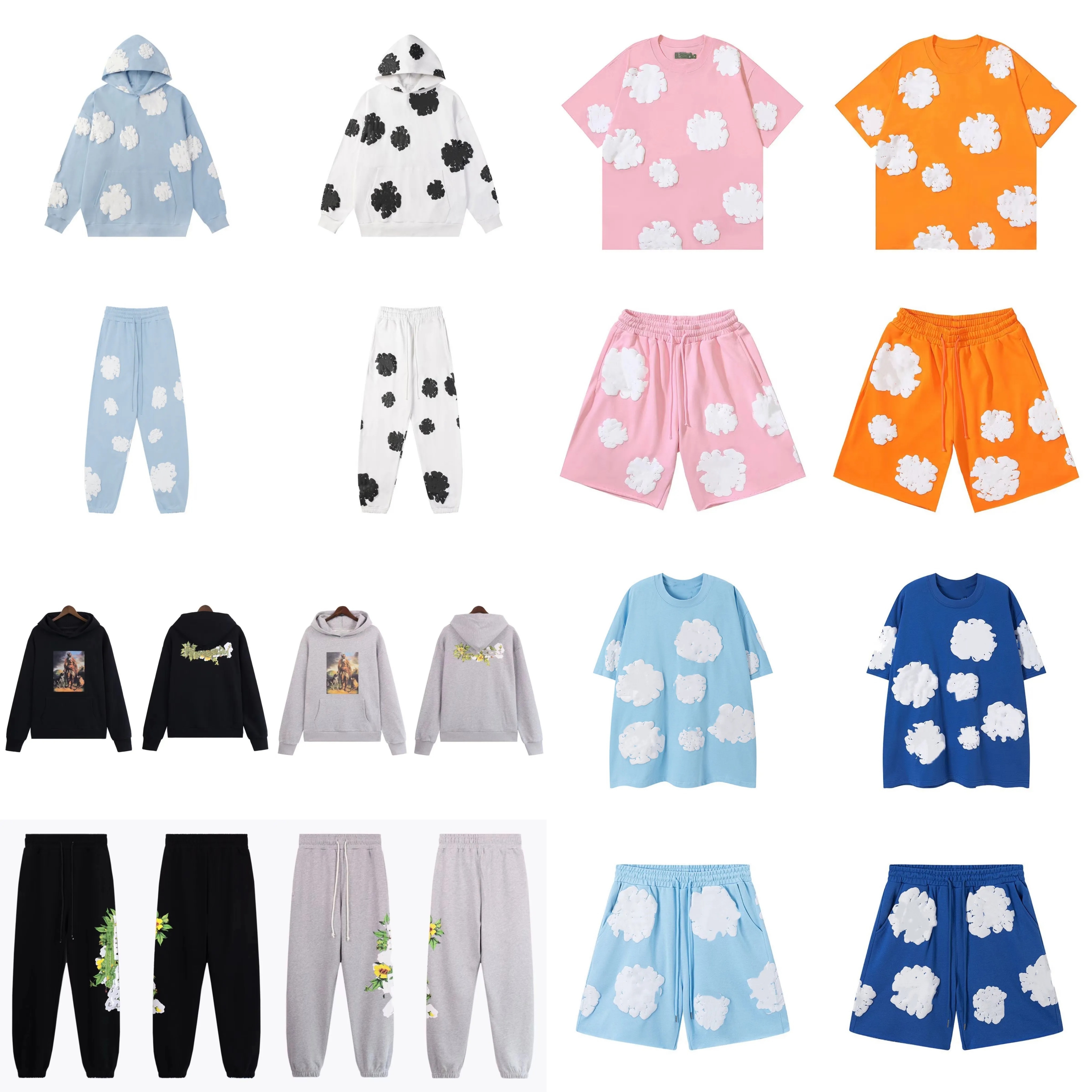 2025 designer hoodie top and pants shirt and short Fluffy foam graffiti designer jacket Slow jogging exercise men and women's sweater size S-XL