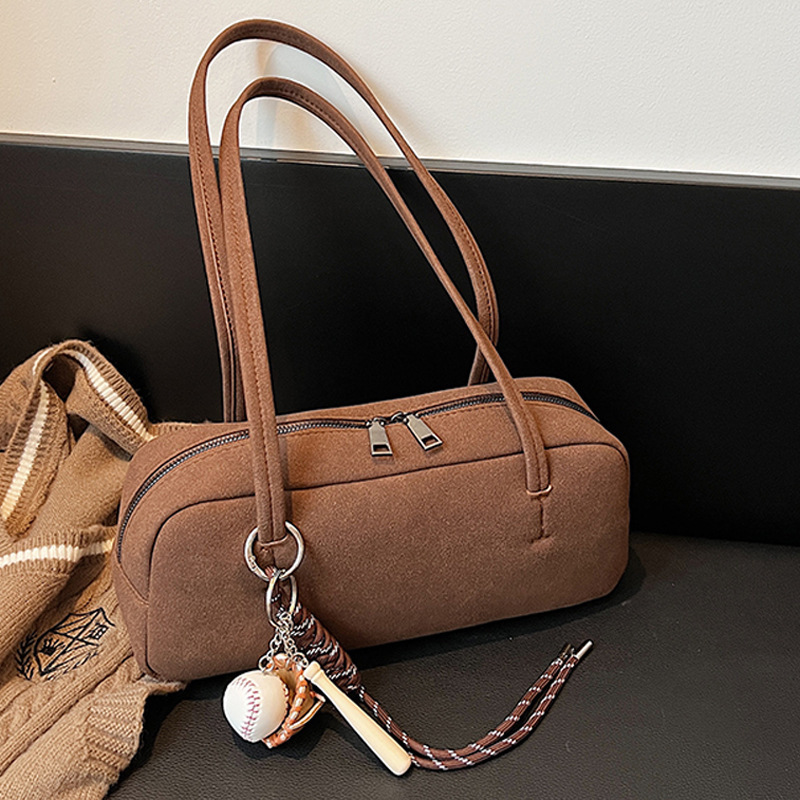 High-End Fashion Underarm 2025 Korean Style Trendy Suede Baguette Commuter Women's Shoulder Bag ddmymoon