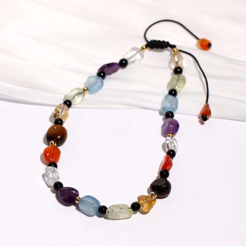 7 Chakra Crystals and Stones Anklet Irregular Tumbled Gems Beaded Ankle Bracelets for Women Spiritual Energy Meditation Yoga Healing Jewelry Mom'