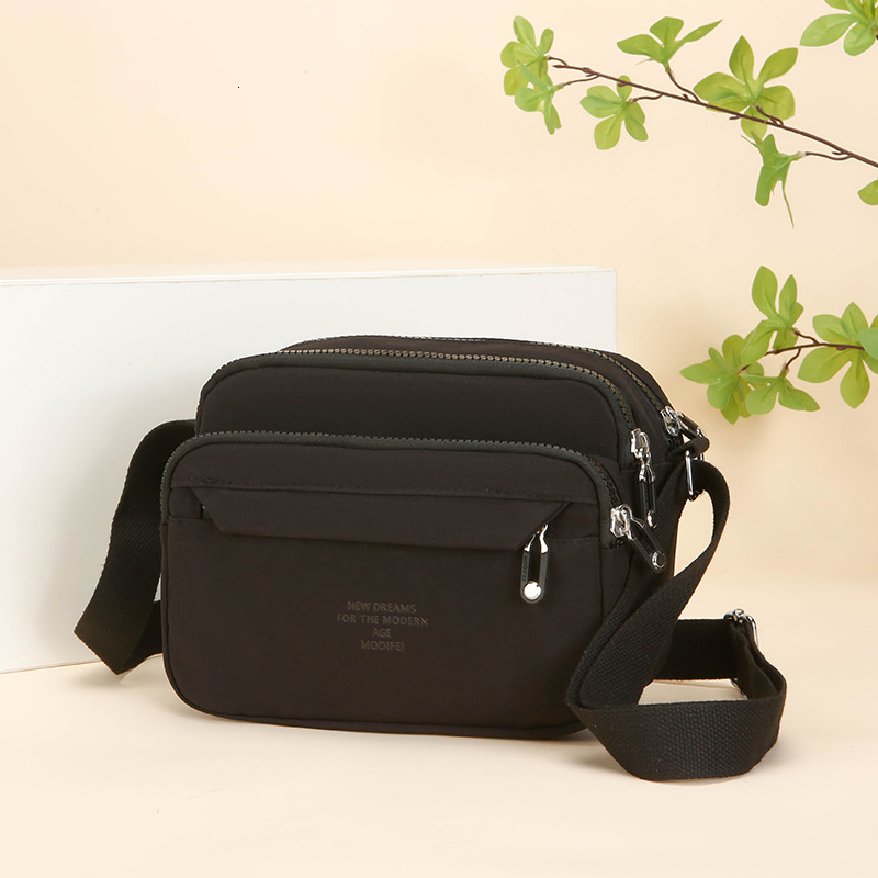 Women's Oxford Cloth Simple Fashion Single Shoulder 2025 Multi-layer Korean Style Trendy Casual Small Crossbody Bag ddmymoon