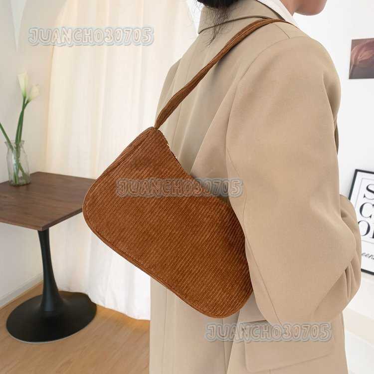 2024 Autumn/winter New Handheld Small Square Bag Plush One Shoulder Fashion Corduroy Underarm Stick Bag Handbag H250809