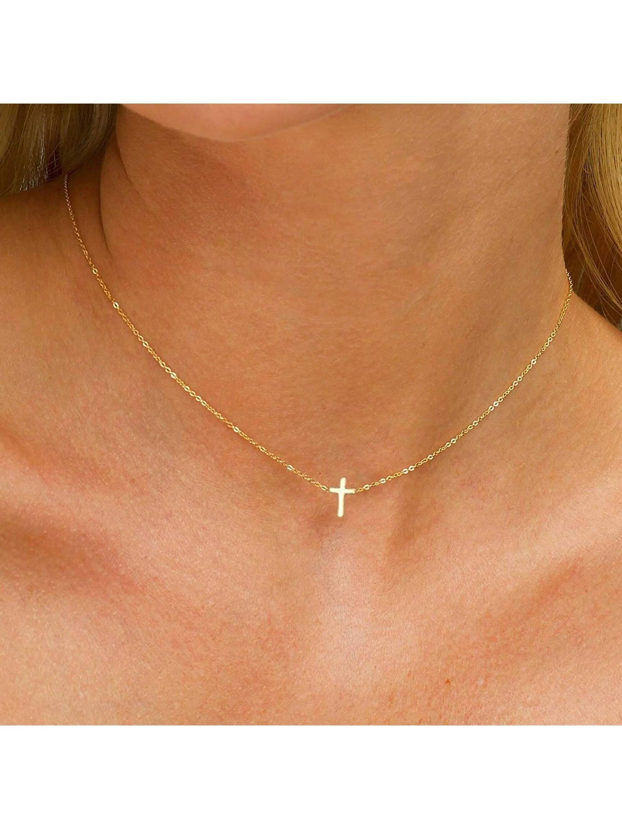 1pc Exquisite Fashion Cross Pendant Necklace Suitable For Women's Daily Wear Jewelry for Women