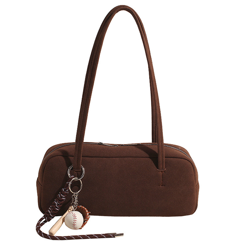 High-End Fashion Underarm 2025 Korean Style Trendy Suede Baguette Commuter Women's Shoulder Bag ddmymoon