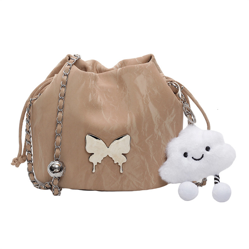 Super Popular Niche for Women 2025 New Trendy Summer Versatile Chain Crossbody Exquisite Drawstring Bucket Bag ddmymoon
