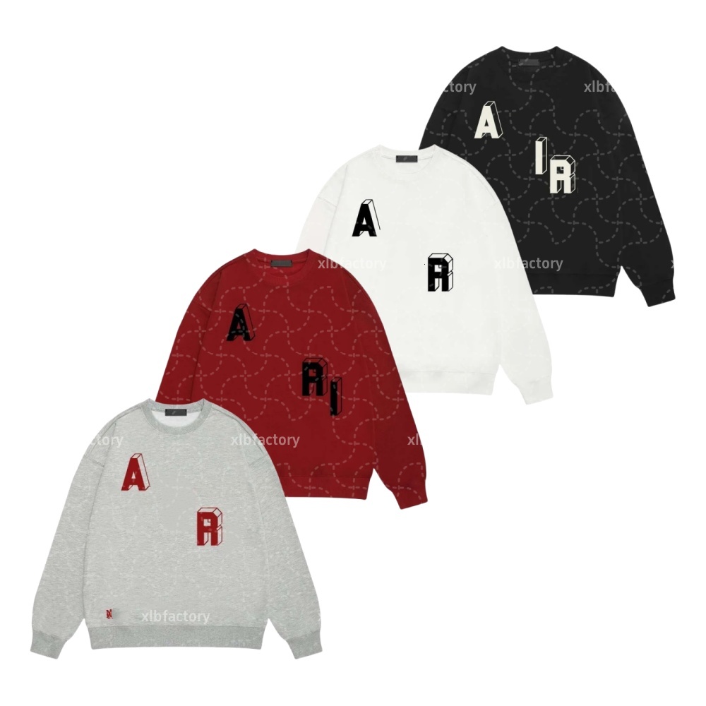 2025ss amirihoodi Crewneck Sweatshirt Mens Sweater Jumpers Pullover Designer Tracksuit Long Sleeve 3D Printing Letter Tops Woman High Quality Hoodie Sweatshirts