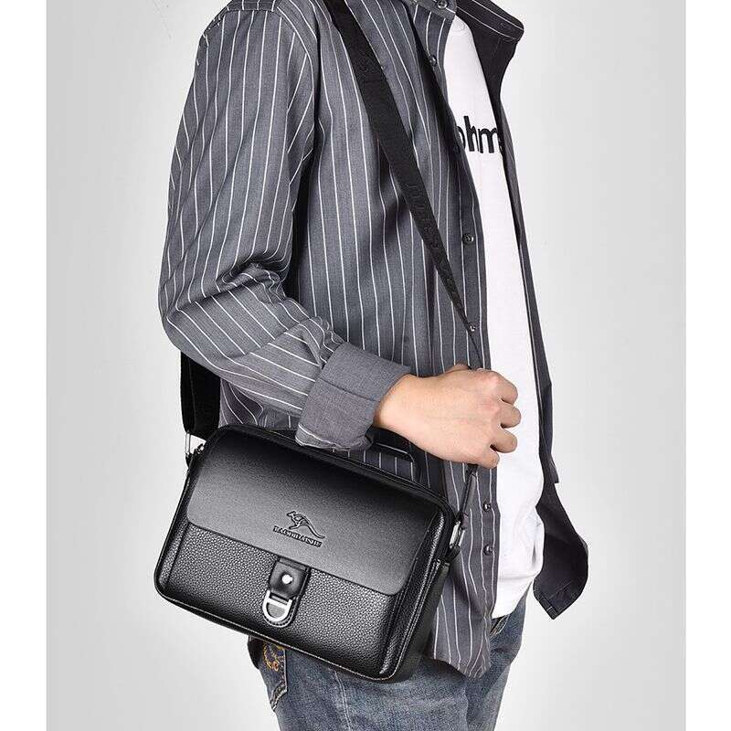 Small Male Shoulder Briefcase For Man PU Leather Tote Handbag Porter Messenger Satchels Crossbody Square Side Ipad Pouch