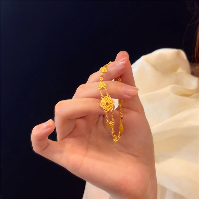 Pattern Hollow Light High-end New Chinese Style Bracelet Elegant Versatile Fashion Jewelry