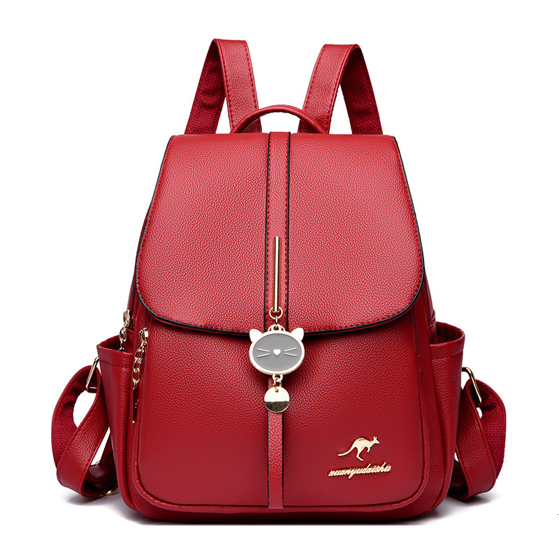 Soft Leather for Women 2025 New Korean Fashion Casual Large Capacity Student School Travel Small Backpack Women's Bag ddmymoon