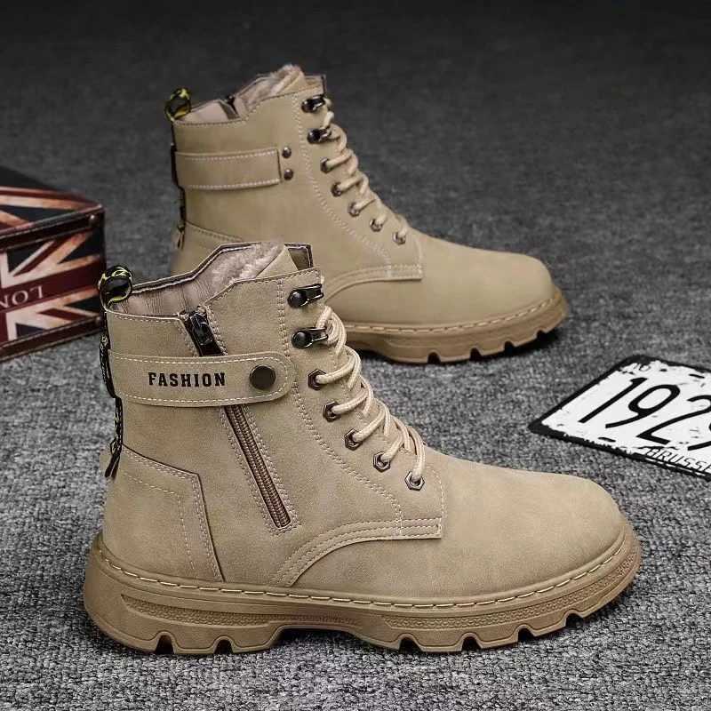 Man Shoes Warm Leather Black with Fur Winter Waterproof Boots for Men High Quality New Offers Designer Casual Sale Low Price Y2k W250811