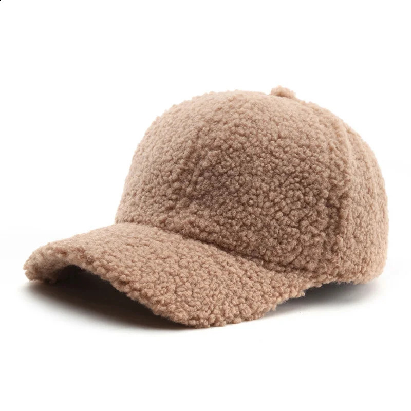 Winter Warm Lambs Wool Plush Sherpa Baseball Cap for Men Women Fitted Caps Trucker Hat Gorras Hombre 250808