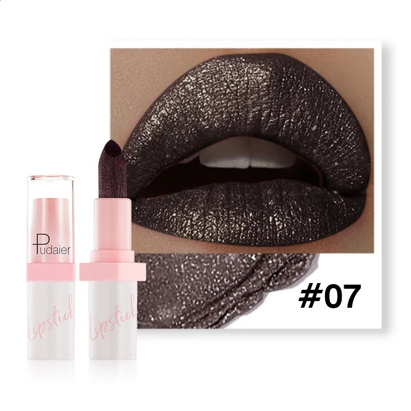 10color Shiny metallic pearlescent lipstick Waterproof Long Lasting Diamond Lipstick Non Stick Red Pink Lip Tint Makeup Cosmetic 250809