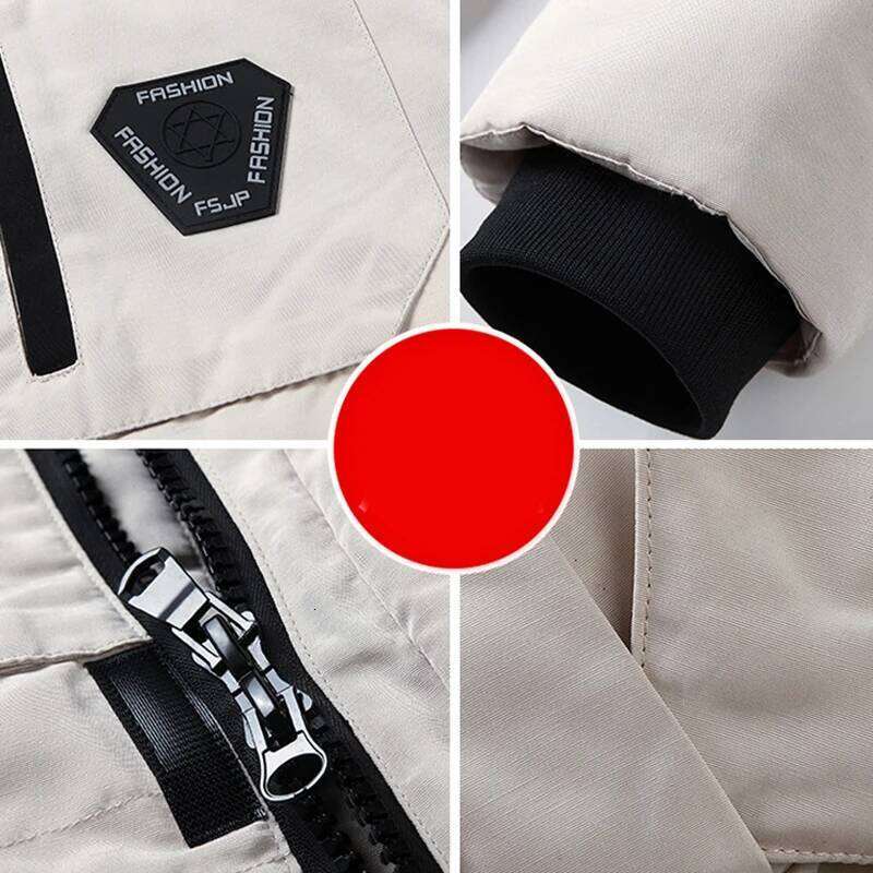 Winter Jacket Men Down Cotton Mid-length Large Fur Collar Male Thicken Coat Snow Overcoat -30 Degree Parkas