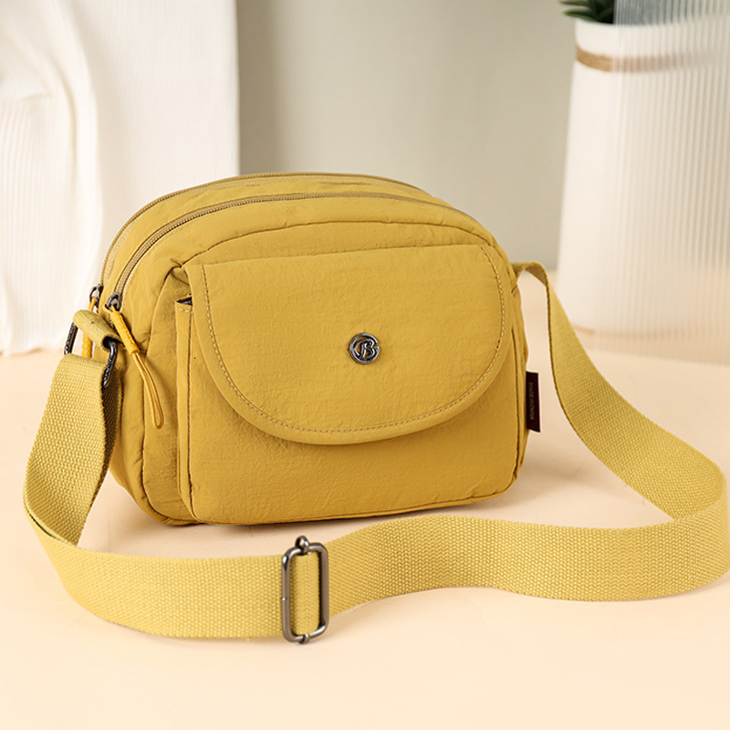 Lightweight Nylon Fabric Flap Small Square 2025 New Simple Multi-compartment Large Capacity Single Shoulder Crossbody Bag ddmymoon