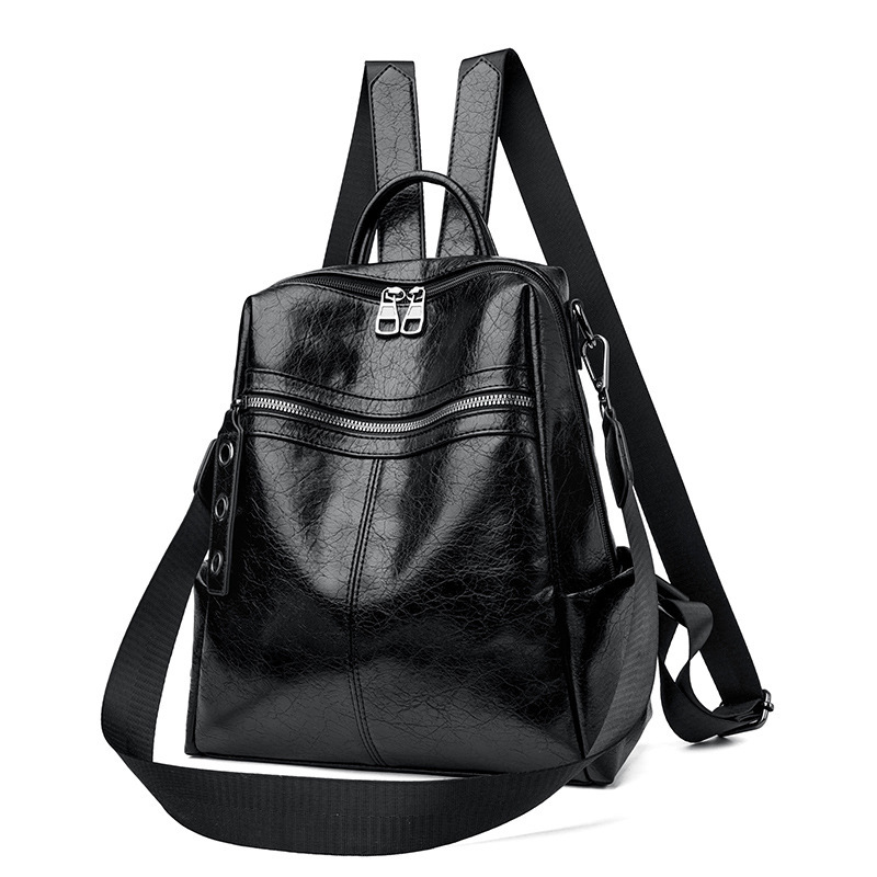Soft Leather Women's New Trendy Large Capacity Student Commuting Travel Multifunctional Backpack ddmymoon