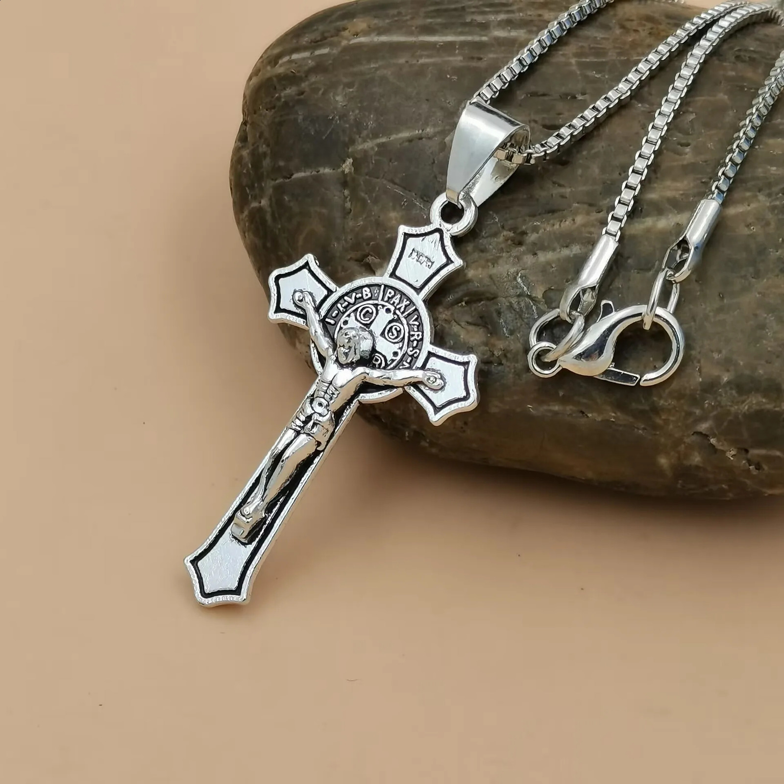 10Pcs Retro Simple Alloy Cross Pendant Necklace Men Women Amulet Jewelry A-581d 250807