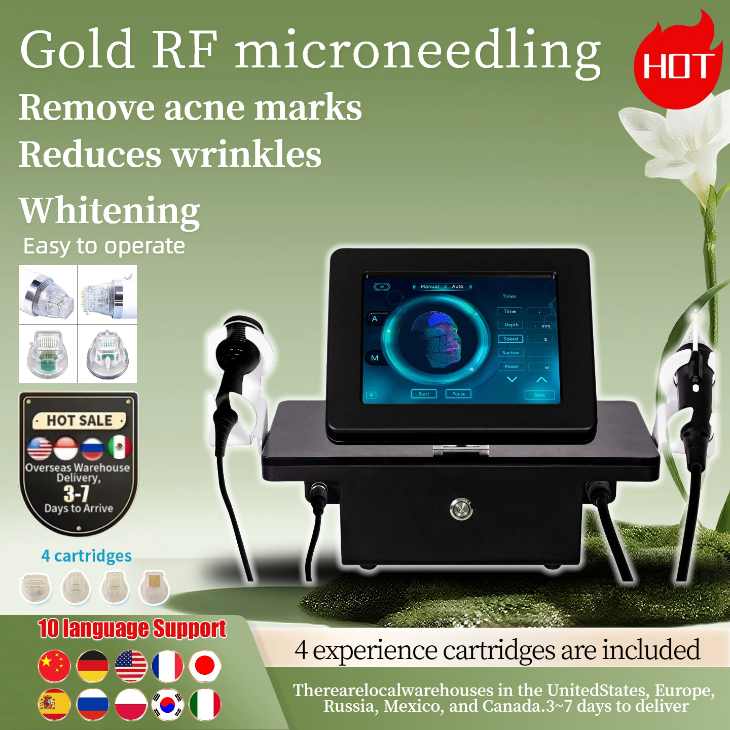 Professional Home Anti-Aging Treatment Machine - Smooth Out Fine Lines with RF Technology Reduce pigmentation, whiten and wrinkle removal