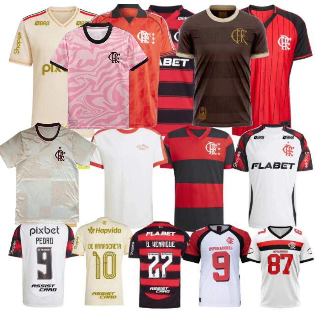 Player Fans CR Flamengo Soccer Jerseys 2024 2025 2026 DANILO DE ARRASCAETA DE LA CRUZ S.LINO B.HENRIQUE SAUL PEDRO JORGINHO L.ORTIZ E.ROYAL 25 26 football shirt 4XL