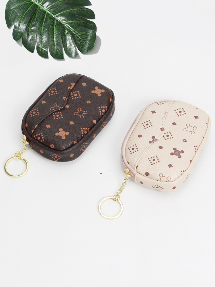Free Shipping 2025 New Fresh Sweet Women's Wallet - Printed Mini Coin Purse Key Holder Card Organizer with Wristlet