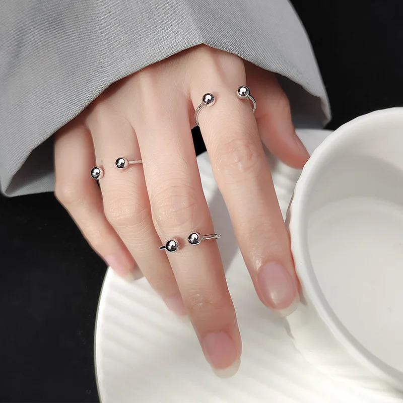 La Monada Bead Women Ring 925 Sterling Silver Minimalist Rings For Women 925 Silver Fine Jewerly Rings Woman Adjustable Open 250805
