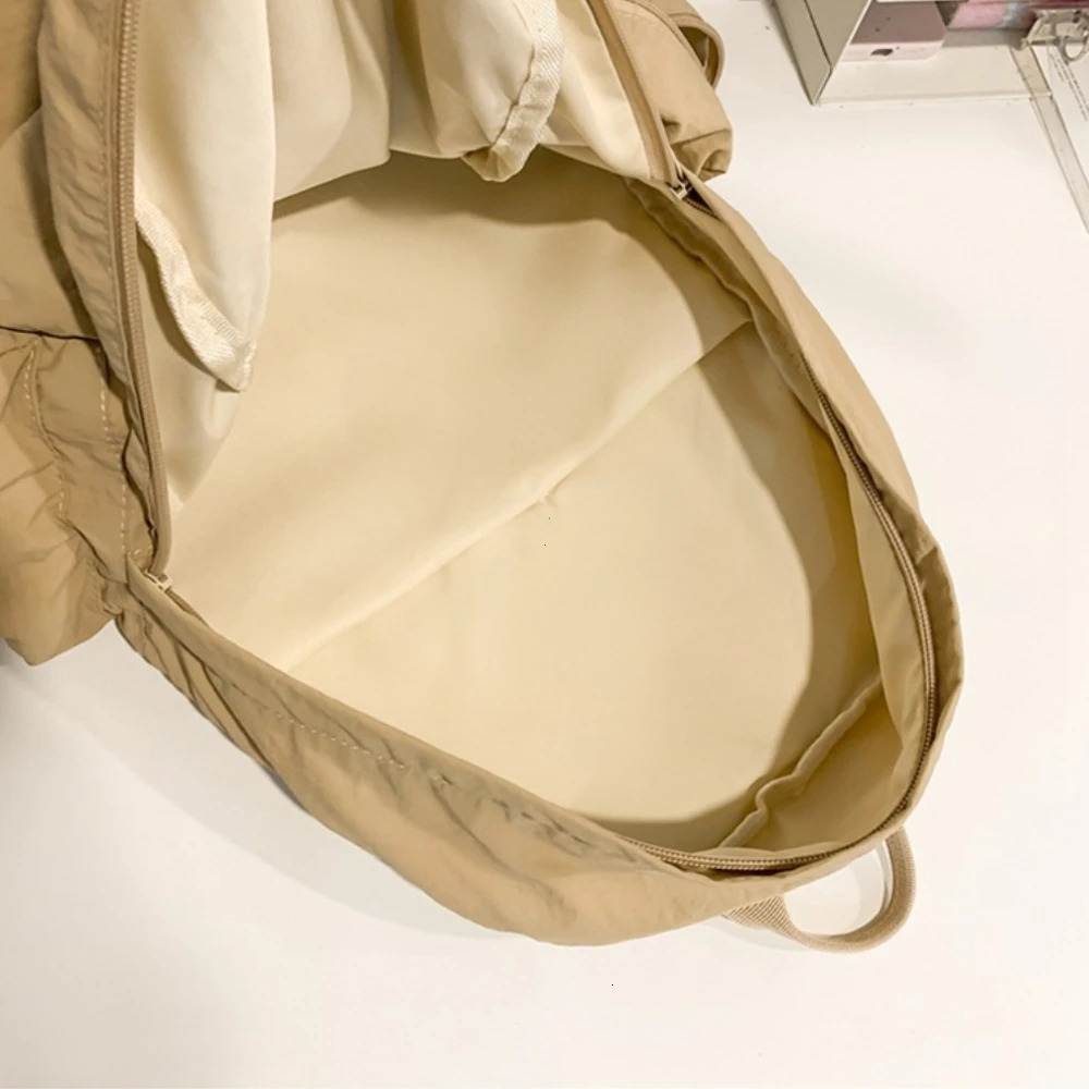 Student Backpack Womens Japanese Style Lightweight and Fashionable Solid Color Simple Bow Casual Travel 250811