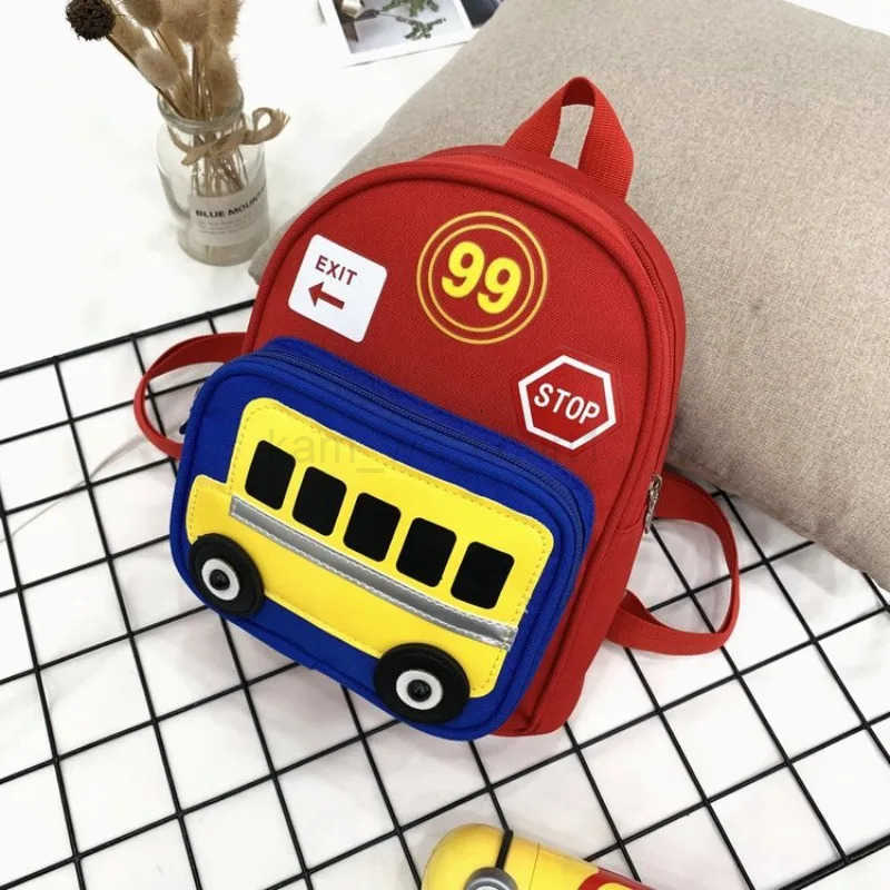 Back To School Cartoon Car Children Backpack Kindergarten Kids School Bags for Girls Boys Cute Canvas Toddler Backpack M250811