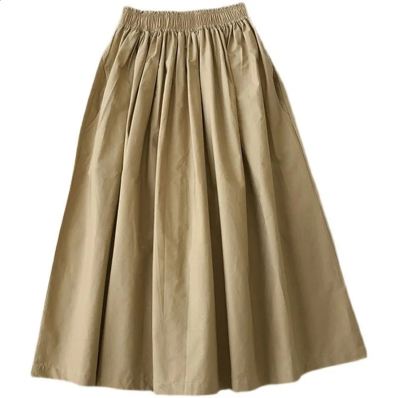 Women Black skirt midi High waist korean style Pleated a line Vintage Clothing 2025 Summer Casual Fashion Ladies Work Wear 250809
