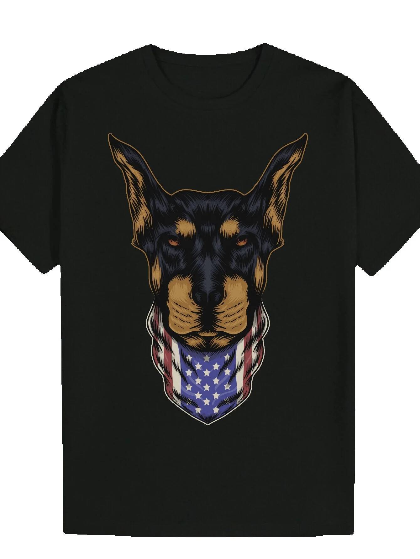 Men's Summer Casual Round Neck Polyester Animal Theme T-Shirt f63c5