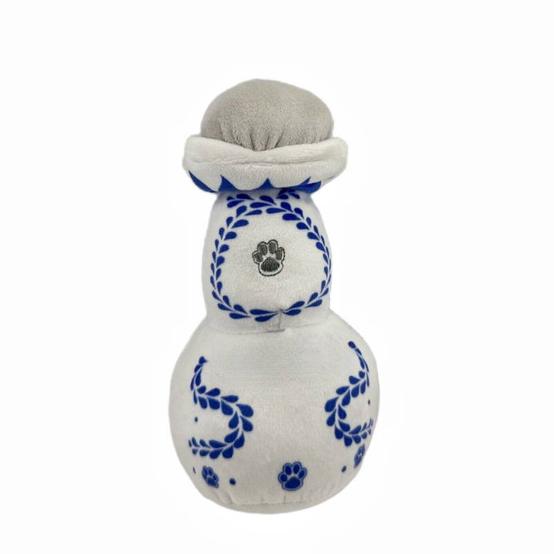 Luxury Pet Dog Toys Durable Plush Wine Bottle Squeaky Toys For Dog Gift Plush Perfume Dog Toys With Squeaky