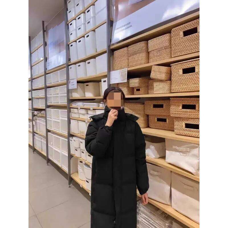 Brand New Men Fashion Down Jacket Slim Korean Style Hooded Duck Couple Coat Women's Winter Long Overcoat