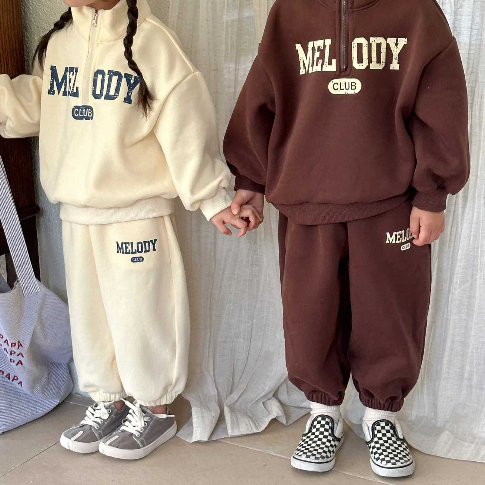 Autumn Baby Boys Sweatshirts Sets Letter Printed Top+Elastic Waist Pants Toddler Boys Sets Outdoor Sport Casual Baby Girls Sets Z250811