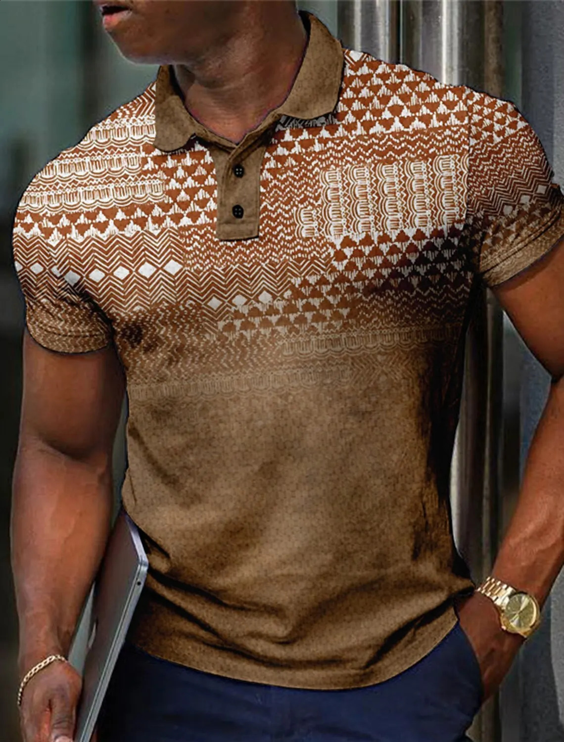 Fashion Mens Plaid Polo Shirts Golf Shirt Short Sleeve Collared Vintage Casual Vacation Wear Formal 250801