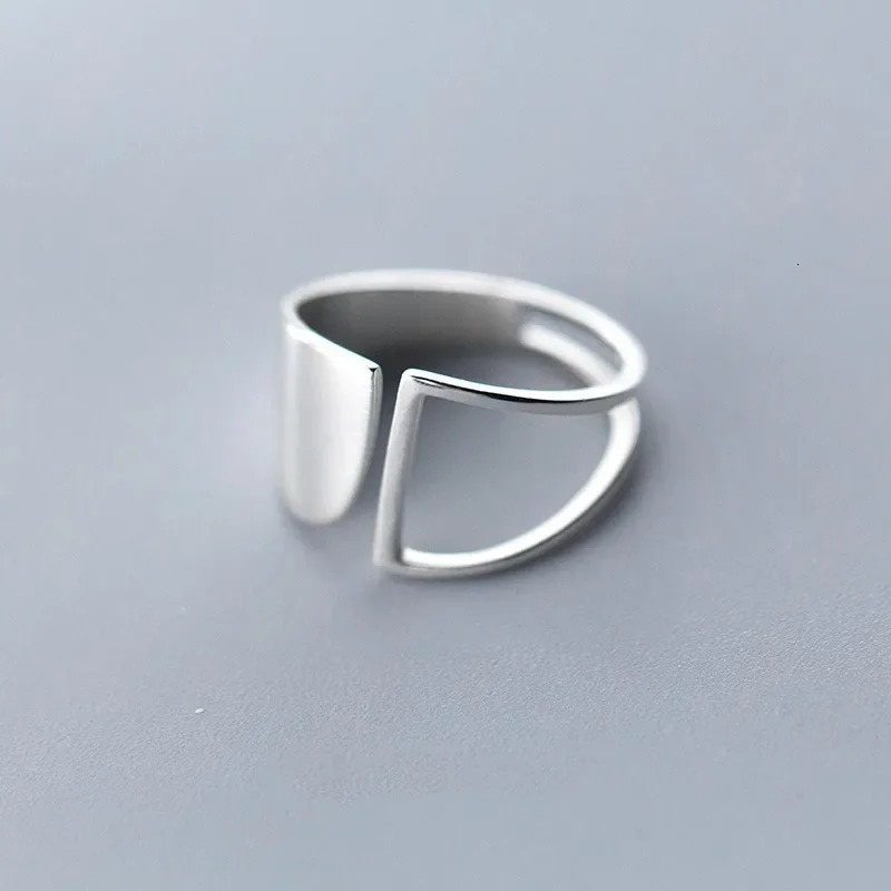 925 Sterling Silver Simple Punk Hollow Rings For Women Geometric Fashion Open Adjustable Handmade Party Jewelry Gift Allergy 250805