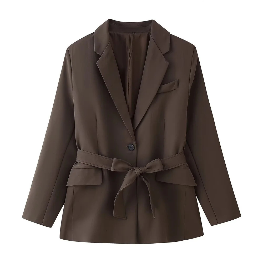 Taop Za Spring and Summer Womens Clothing with Belt Straight Sleeve Suit Coat Multiple Wearing Styles Casual Pants Set 250809