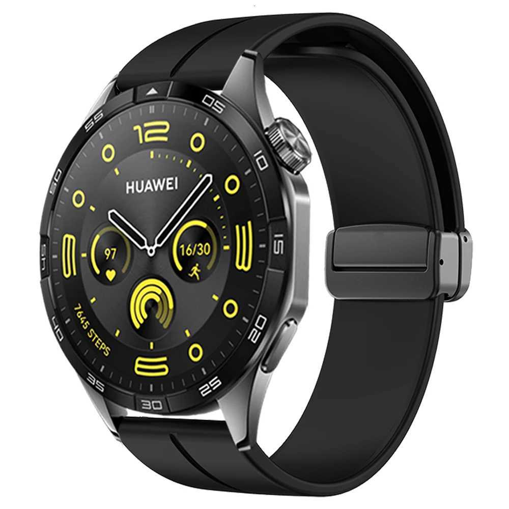 22mm 20mm Magnetic Buckle Soft Silicone Strap For HUAWEI WATCH 4 Pro GT 2 3 SE 46MM 42MM / Runner / Ultimate Wrist Band Bracelet W250811