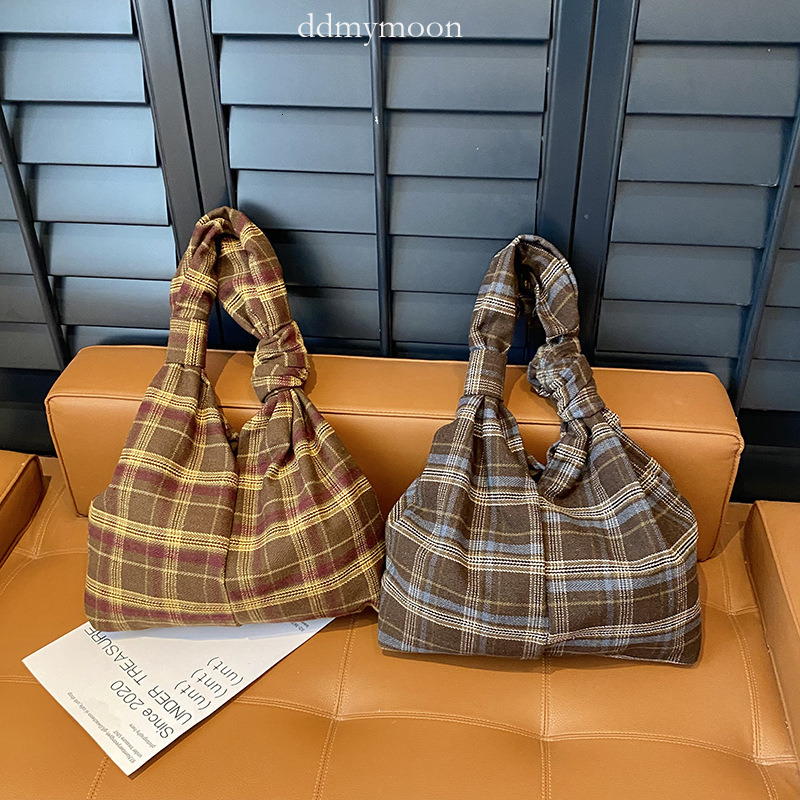 Large Capacity Plaid Crossbody Tote Simple Handbag for Women 2025 Autumn Winter Fashion Commuter Shoulder Bag ddmymoon
