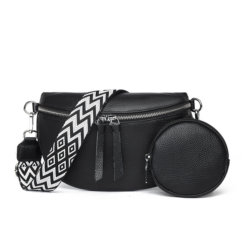 Top Layer Cowhide for Women 2025 New Fashion Chest Single Shoulder Crossbody Trendy Saddle Genuine Leather Women's Bag ddmymoon